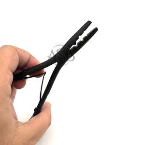 คีมต่อผมสีดำแบบมืออาชีพขนาด7 ", เครื่องมือถอดและขยายเส้นด้ายไมโครหมึกเครื่องมือแต่งผมสแตนเลสสำหรับร้านเสริมสวย - Product Image 3