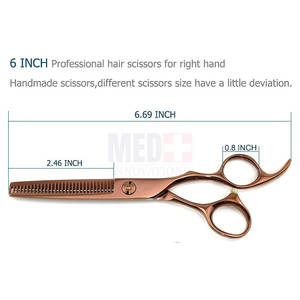 Ciseaux de beauté professionnels avec manche en acier inoxydable différentes tailles pointe de lame tranchante prix raisonnable - Product Image 2