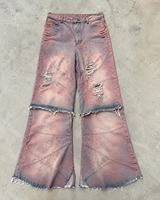 DiZNEW BSCI Custom Y2K Baggy Jeans Streetwear Distressed Mud Washed Wide Leg Denim Trousers Panelled Ripped Men's Pants Factory