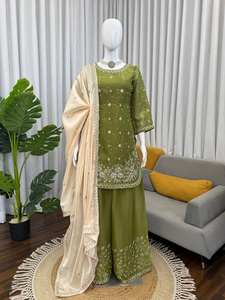 Nueva Moda en Ropa India y Pakistaní, Increíble Colección de Colores para Bodas, Traje Punjabi Plazzo Kamiz, Diseñado para Adultos - Product Image 5