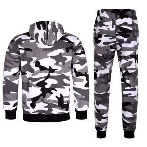 Diseños personalizados Hombres Sudadera con capucha Pantalones de chándal Conjunto de 2 piezas Camo Bordado personalizado Logo Jogger Conjuntos Hombres Chándales Unisex Trajes de sudor - Product Image 2