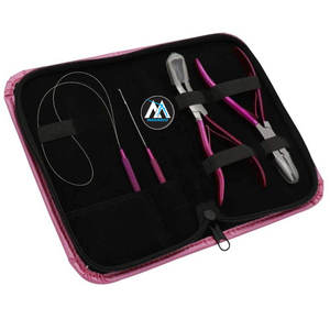 Outils pour extensions de cheveux Kit d'outils en acier inoxydable de qualité supérieure (ensemble de boucles et de pinces) par MAQNSCO - Product Image 1