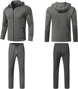 Survêtements de sport décontractés à manches longues en polyester avec fermeture éclair complète pour hommes - Product Image 2