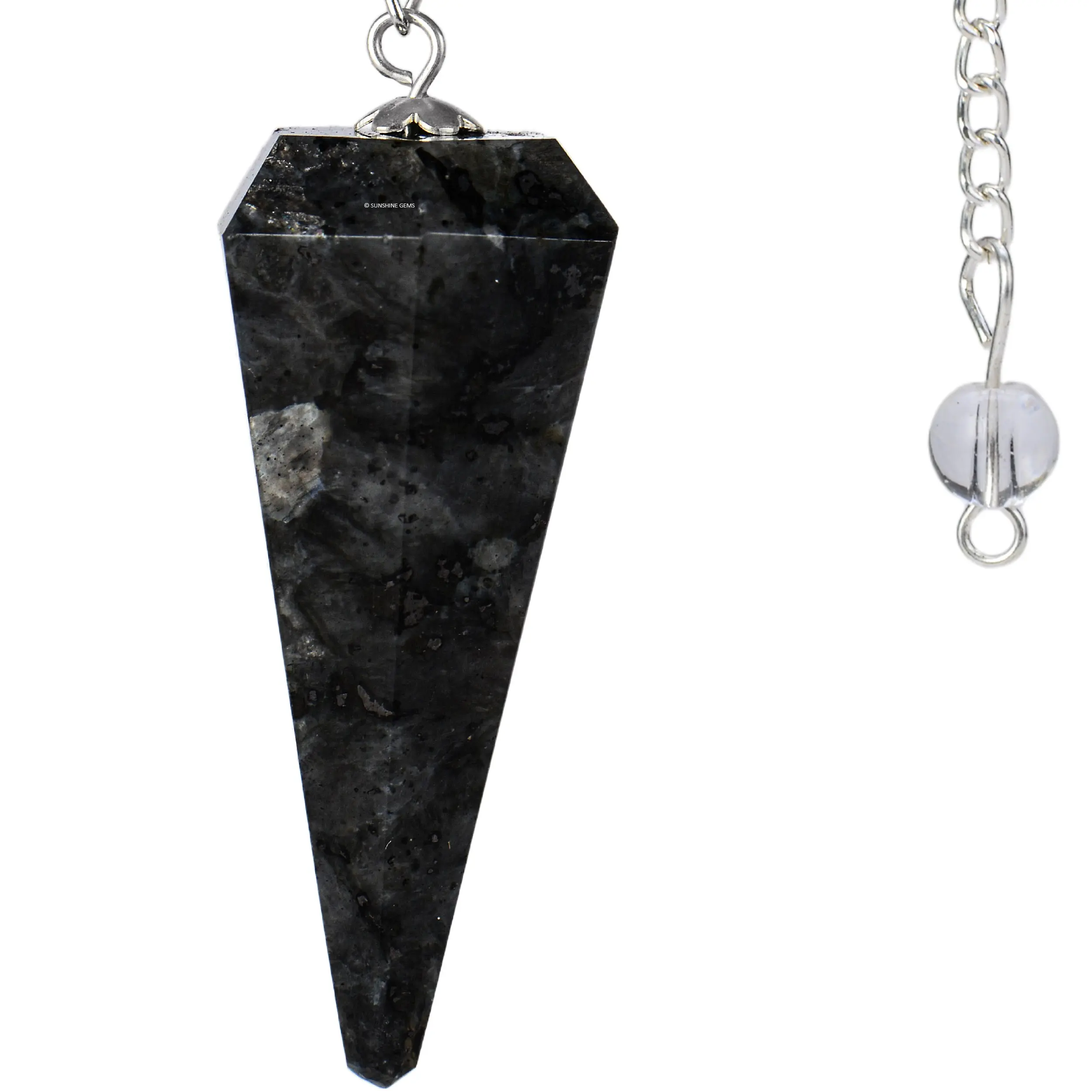 Wholesale Polished Larvikite Pendulum Natural Gemstone Reiki Healing Feng Shui Style Art Collectibles Semi-Precious Stone Crafts