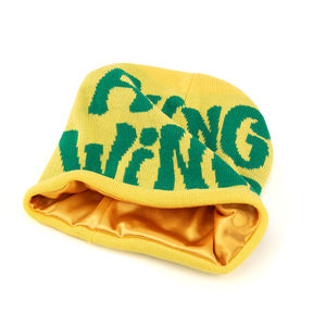 Hecho a medida con letra Jacquard de punto personalizado su logotipo con puños deportes Jacquard tejido Beanie moda invierno jacquard Beanie - Product Image 1