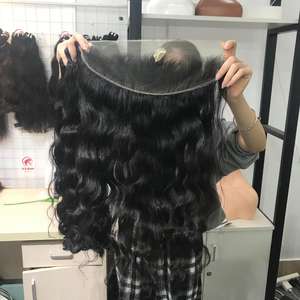 Funmi Super doble dibujado Virgen onda Natural encaje Frontal pelo tejido 100g fábrica al por mayor cabello humano sin procesar - Product Image 6