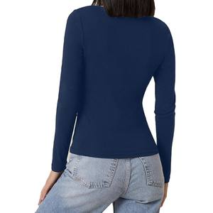 Recién llegado, camisetas femeninas de punto con cuello ancho, camisetas, la última camiseta para mujer, cuello redondo suelto femenino - Product Image 2