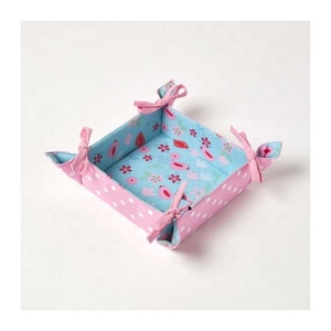 Cute Orange Printed Organic Cotton <b>Bread</b> Loaf Storing <b>Baskets</b> Multi Function Small Cotton Home Kitchen Use With GOTS Verified - Product Image 3