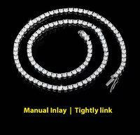Chaîne de diamant Moissanite Chaîne de collier en argent 925 plaqué or 2mm 3mm 4mm Collier Moissanite de haute qualité coupe ronde