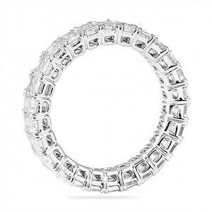 Bague d'éternité femmes alliance diamant naturel forme émeraude or panier Style broche réglage anneaux unisexe cadeau d'anniversaire - Product Image 3