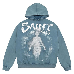 Acid Wash <b>Women</b> <b>Hoodies</b> Pullover Oversized Casual Graphic Print Hooded Vintage Sweatshirt Unisex Street Wear - Product Image 1