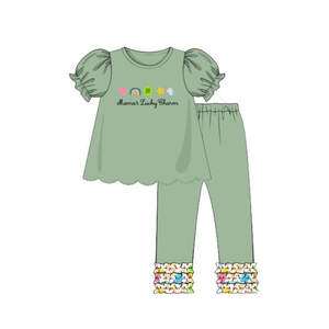Customization Kids <strong>Clothing</strong> Mama's Lucky Charm Icing Pants Set <strong>St</strong> <strong>Patrick</strong> Toddler Girl Boutique Outfit Children Clothes - Product Image 1