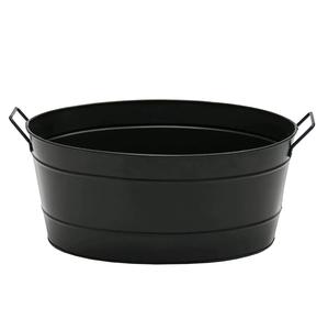 Black Coated Iron Galvanized Wine Bottle <b>Cooler</b> Ice Bucket Oval Shape for <b>Outdoor</b> Party Events Celebrations <b>Drink</b> Chiller - Product Image 5