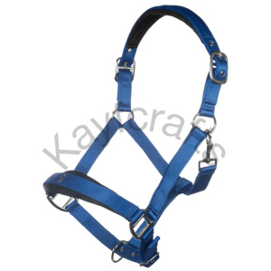 Cabestro de caballo de nailon acolchado ajustable con acolchado suave y accesorios duraderos de color plateado - Product Image 2