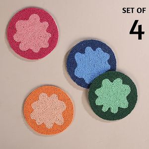 Best Theme Design Glass Beads <b>Table</b> <b>Coaster</b> Best for Parties and Other Functions Tableware Decorative Beast Design <b>Coaster</b> - Product Image 6