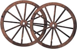 Rueda de vagón de madera decoración de pared hogar Oficina 4 Uds rueda de madera decoración Vintage decoración colgante hogar - Product Image 3