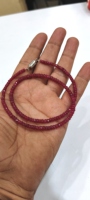 Collier de perles facettées rondes en rubis corindon naturel rouge de 4 mm, de haute qualité, non chauffées, certifiées, avec fermoir magnétique
