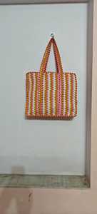 Bolso de mano acolchado de algodón orgánico respetuoso con el medio ambiente estampado a mano grande multicolor Estampado de jungla accesorio de moda personalizado - Product Image 3