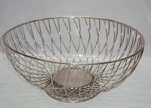 ตะกร้าผลไม้โลหะเคลือบเงาสไตล์โบราณสำหรับใช้ในครัวสินค้าอินเดีย - Product Image 3
