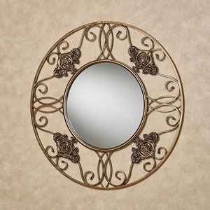 Decorative Designer Metal Wall <b>Mirror</b> Contemporary <b>Round</b> Hanging Frame for Bedroom <b>Bathroom</b> Vanity and Living Room Walls - Product Image 5