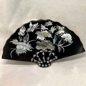 Éventails d'affichage de luxe en nacre pour la décoration de la maison, incrustation de coquillages faits à la main, pièce maîtresse des arts - Product Image 5