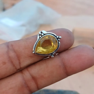 Anillo de piedras preciosas de plata 925 con piedra citrina Diseño único Fiesta Aniversario Regalos de cumpleaños Fabricante a granel - Product Image 6