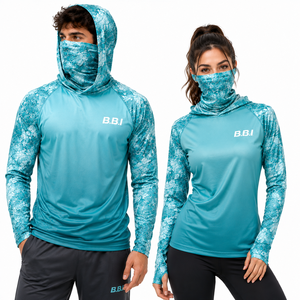 Chemise de pêche à capuche pour homme, manches longues, impression personnalisée, écologique, légère, respirante, séchage rapide, antibactérienne, protection UV - Product Image 1