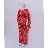 Ensemble deux pièces décontracté pour femme : chemise crayon en dentelle tricotée unie à manches trois-quarts et pantalon long ample à jambe large