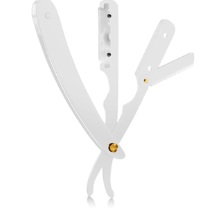 ANAAIF Rasoir professionnel 100% métal blanc à bord droit 100-Pack Lames en acier inoxydable sous forme de poudre pour l'épilation du corps - Product Image 1