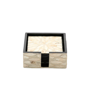 Nouvel ensemble de dessous-de-verre en rotin 2024, design contemporain fait main, avec nacre, tapis et plateaux de service – Vietnam - Product Image 1