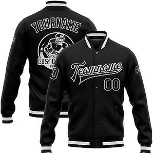 Chaqueta con letras de lona blanca personalizada de alta calidad, chaqueta universitaria de béisbol estilo callejero para hombre, nombre del equipo, número de invierno - Product Image 3