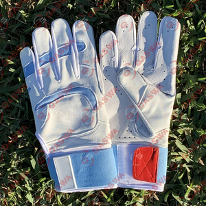 Guantes de bateo de béisbol ligeros unisex para adultos jóvenes antideslizantes de cuero genuino personalizados - Product Image 5