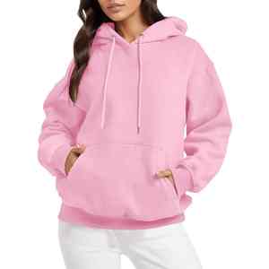 Sudaderas con capucha de invierno y otoño para mujer de alta calidad, sudaderas con capucha de manga larga sólida para mujer, sudaderas con capucha de bolsillo de gran tamaño, 100% de algodón - Product Image 2