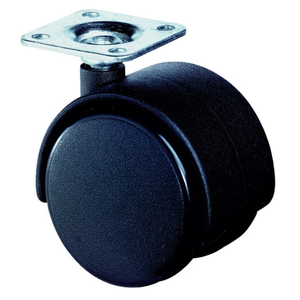 Ruedas Dobles de Plástico Negras de 40 mm con Placa de Montaje de Poliamida RAL 9005 BS Capacidad de Carga 30 kg Ruedas para Muebles - Product Image 3