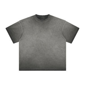 Camiseta Larga Unisex con Efecto Ácido, 100% Algodón, Estilo Urbano, Diseño Vintage Lavado, Patrón Liso, Ringer para Hombre, Ropa Casual - Product Image 1