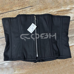 Fitness Wear High Compression Black Cotton Waspie <b>Corset</b> - Product Image 3