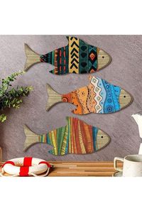 MEILLEUR PRIX Blue Lotus 2025 Ornement de thème nautique de poisson décoratif en bois pour cadeaux de vacances - Product Image 6