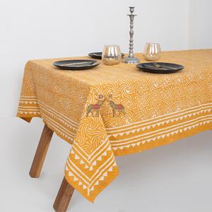 Manteles de Algodón con Estampado de Flores Dabu Hechos a Mano en India, Manteles Personalizados con Estampado, Cubierta de Mesa Rectangular Lavable - Product Image 6