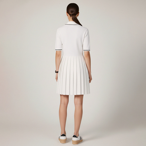 Abito <span class=keywords><strong>Polo</strong></span> Estivo da Donna a Maniche Corte con Gonna Plissettata Traspirante Elasticizzato Stile Golf Tennis Abito Maglione <span class=keywords><strong>Polo</strong></span> in Maglia - Product Image 3