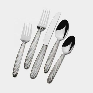 Couverts à fourchette en or Rose de style occidental, Portugal économique, fabuleux, moderne, Long manche épais, couteaux et cuillères en acier, ensemble de couverts - Product Image 1