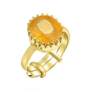 NOVAMART Fine Bangkok Yellow Sapphire Astrological Gemstone Panchdhatu <b>Ring</b> 4.25 to 12.25 Ratti Natural & Certified PUKHRAJ Whol - Product Image 1