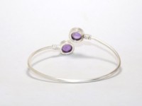 Brazaletes de diseñador de Plata de Ley 925 Natura, piedras preciosas de amatista populares, joyería de piedra púrpura, Fabricante Mayorista de moda