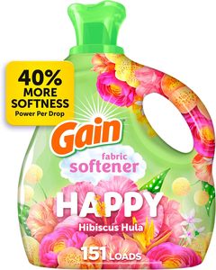 Adoucissant liquide pour tissus Gain (adoucissant pour tissus), Happy, 101 fl oz, 151 brassées - Product Image 1
