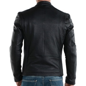 New Premium Casual <b>Men's</b> Leather <b>Jacket</b> for FallWinter Stylish <b>Slim</b> <b>Fit</b> Biker Style with Stand Collar <b>jacket</b> for <b>men</b> - Product Image 2