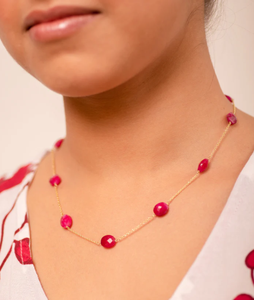 Collier ovale en pierres précieuses rubis plaqué or 925 collier en argent sterling chaîne à maillons Style tendance pour fiançailles de mariage ou cadeau - Product Image 2