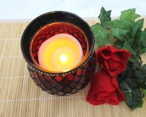 New Year Luxury mosaic Glass Candle jar with Clear Glass Jar Decorated Votive <b>Tea</b> <b>Light</b> Christmas Decor Candle Container - Product Image 1