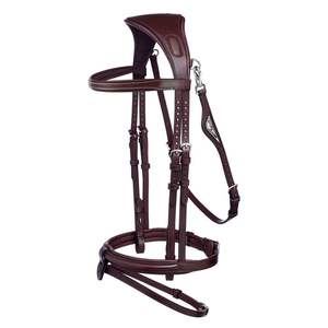 Brevet Anatomique Snaffle Bridle Rembourré Cutback Poll Relief Noir Brun Plein Cob Conception Anatomique Cheval Bridle Anatomique - Product Image 4