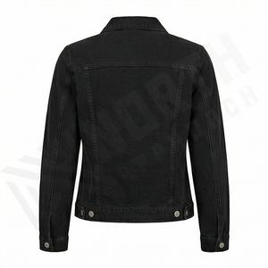 Veste en jean décontractée pour femme, automne-hiver, en toile de coton teinte unie, infroissable, respirante, pour l'extérieur, couleur personnalisable, tendance - Product Image 2