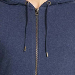 Sudadera con capucha de algodón con cuello alto y cremallera, Jersey de punto liso, sudadera informal con bolsillos para Invierno para mujer, estilo de calle - Product Image 4