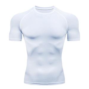 Camiseta de compresión de secado rápido para hombre, manga corta, estiramiento activo, transpirable, entrenamiento al aire libre, correr, gimnasio, ejercicio - Product Image 2